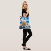 Doe-het-zelf aangepaste fotocollage tote bag (Op model)