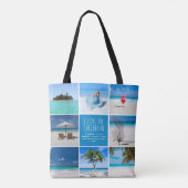 Doe-het-zelf Aangepaste Reisbestemming Foto Collag Tote Bag (Achterkant)