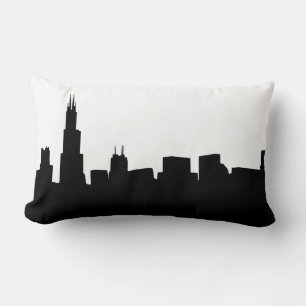 Doe-het-zelf achtergrond Chicago Skyline Silhouet Kussen