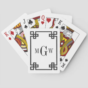 Doe-het-zelf-achtergrond Griekse Sleutel Fancy Zwa Pokerkaarten