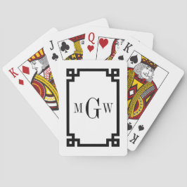 Doe-het-zelf-achtergrond Griekse Sleutel Zwart Oml Pokerkaarten
