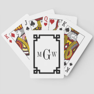 Doe-het-zelf-achtergrond Griekse Sleutel Zwart Oml Pokerkaarten