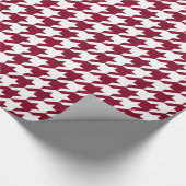 Doe-het-zelf achtergrond XL Wit Houndstooth Burgun Cadeaupapier (Hoek)