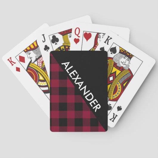 Doe-het-zelf achtergrond zwart Buffalo Plaid 2 dri Speelkaarten (Achterkant)