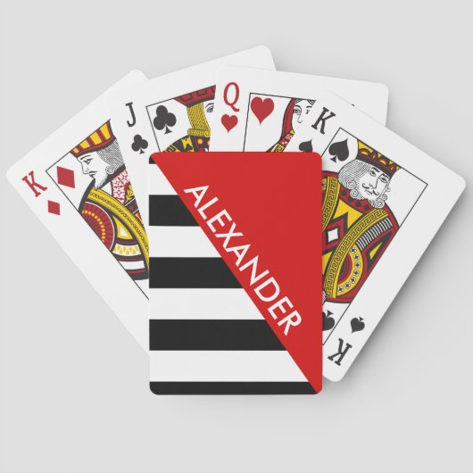 Doe-het-zelf achtergrond zwart gestreept 2 vette d pokerkaarten (Achterkant)