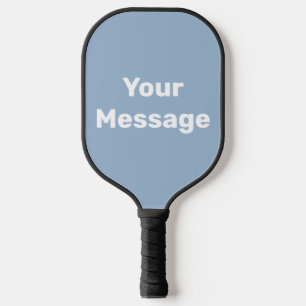 Doe het zelf Baby Blauwe en Witte Tekst Sjabloon Pickleball Paddle