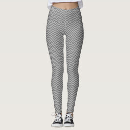 Doe-het-zelf BG LG Chevron ZigZag Streep Grijs .5x Leggings