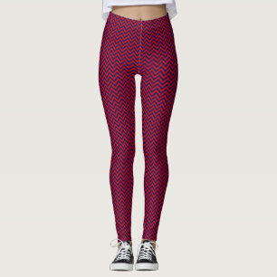 Doe-het-zelf BG LG Rode Chevron ZigZag Streep Mari Leggings