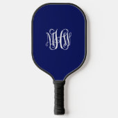 Doe-het-zelf BG Navy Witte Griekse Sleutel Wing Mo Pickleball Paddle (Voorkant)