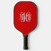 Doe-het-zelf BG Rood Wit Griekse Sleutel Wing Mono Pickleball Paddle (Voorkant)