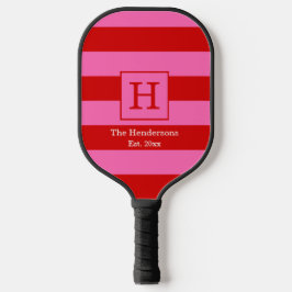 Doe-het-zelf BG Streep Frame Naam Initiaal Rood SV Pickleball Paddle