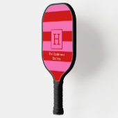 Doe-het-zelf BG Streep Frame Naam Initiaal Rood SV Pickleball Paddle (Links)