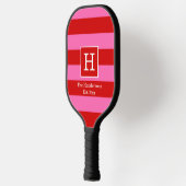 Doe-het-zelf BG Streep Frame Naam Initiaal Rood SV Pickleball Paddle (Links)