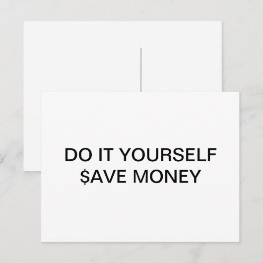 DOE HET ZELF ~ Briefkaart / Uitnodigingen (Voorkant / Achterkant)