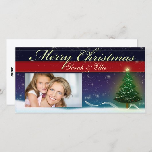 Doe het zelf Christmas Kaart Photo template (Voorkant / Achterkant)
