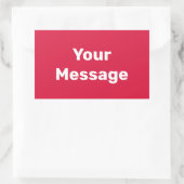 Doe het zelf Crimson en White Text Sjabloon Rechthoekige Sticker (Tas)