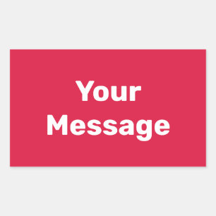 Doe het zelf Crimson en White Text Sjabloon Rechthoekige Sticker