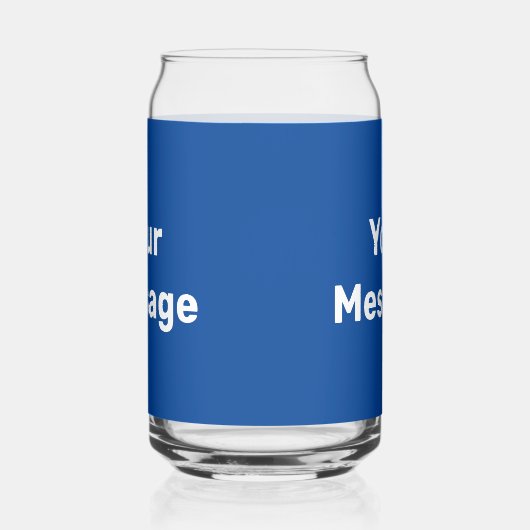 Doe het zelf Deep Blue en White Text Sjabloon Blikvorm Glas (Rechts)