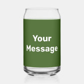 Doe het zelf donkergroene en witte Sjabloon Blikvorm Glas (Voorkant)