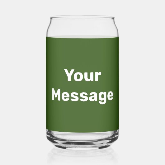 Doe het zelf donkergroene en witte Sjabloon Blikvorm Glas (Voorkant)