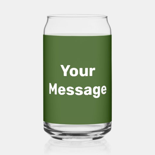 Doe het zelf donkergroene en witte Sjabloon Blikvorm Glas (Achterkant)