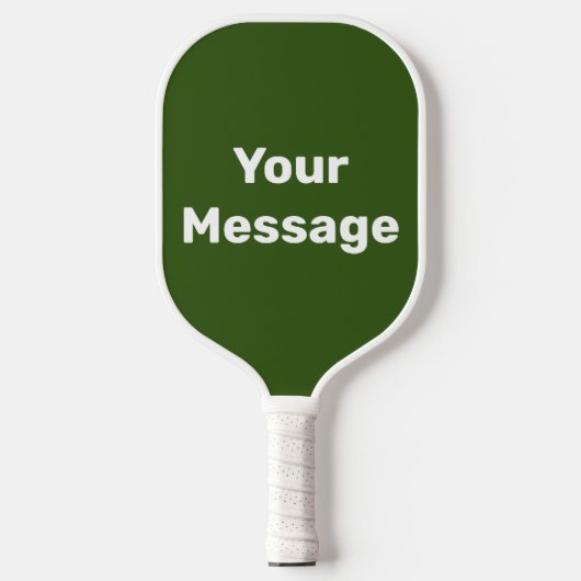 Doe het zelf donkergroene en witte Sjabloon Pickleball Paddle (Voorkant)
