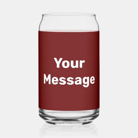 Doe het zelf donkerrode en witte Sjabloon Blikvorm Glas (Achterkant)