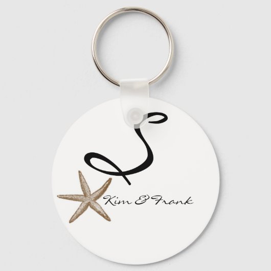 Doe-het-zelf Eenvoudige Zeester Monogram Sleutelha Sleutelhanger (Voorkant)
