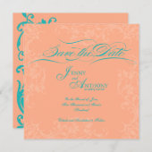 Doe-het-zelf elegante script save-the-date in kora kaart (Voorkant / Achterkant)
