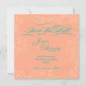 Doe-het-zelf elegante script save-the-date in kora kaart (Voorkant)