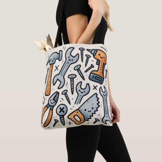 Doe-het-zelf-gereedschap Doddle-ontwerp Tote Bag (Dichtbij)