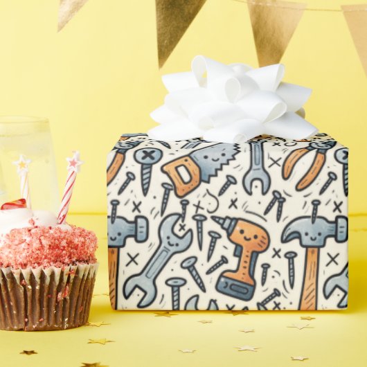 Doe-het-zelf-gereedschap Kawaii Cartoon Kunst Cadeaupapier (Verjaardagsfeest)