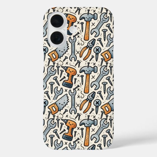 Doe-Het-Zelf-Gereedschapcollectie Doodle-kunst Case-Mate iPhone Case (Achterkant)