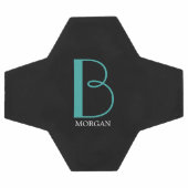 Doe-het-zelf grote monogram & naam, teal/witte tek voetbal (Enkel)