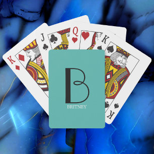 Doe-het-zelf grote monogram & naam, zwarte/witte t pokerkaarten