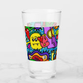 Doe-het-zelf HAPPY MONSTER CRITTER DOODLE Glas (Achterkant)