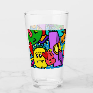 Doe-het-zelf HAPPY MONSTER CRITTER DOODLE Glas