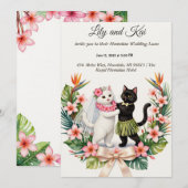 Doe-het-zelf Hawaiaanse kattenbruiloft Kaart (Voorkant / Achterkant)