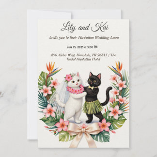 Doe-het-zelf Hawaiaanse kattenbruiloft Kaart