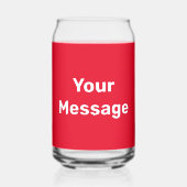 Doe het zelf Heldere rode en witte tekst Sjabloon Blikvorm Glas (Voorkant)