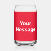 Doe het zelf Heldere rode en witte tekst Sjabloon Blikvorm Glas (Achterkant)