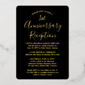 Doe-het-zelf Kleur 1e verjaardagsfeest Bruiloftsre Folie Uitnodiging (Voorkant)