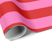Doe-het-zelf Kleur 2” Preppy Streep Roze Rood Cadeaupapier (Rol Hoek)