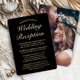 Doe-het-zelf Kleur Huwelijksreceptie Na Elopement  Folie Uitnodiging