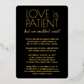 Doe-het-zelf Kleur Liefde is Geduldig Trouwrecepti Folie Uitnodiging (Voorkant)