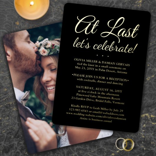 Doe-het-zelf kleur op de trouwviering van At Last  Folie Uitnodiging