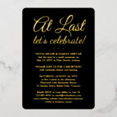 Doe-het-zelf kleur op de trouwviering van At Last  Folie Uitnodiging (Voorkant)