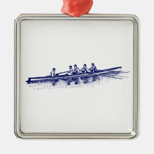 Doe-het-zelf Kleur Roeien Roeiers Bemanning Team W Metalen Ornament