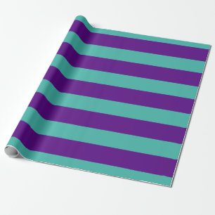 Doe-Het-Zelf Kleur XL Preppy Streep Paars Turquois Cadeaupapier
