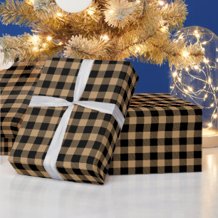 Doe-het-zelf kleuren Buffalo Plaid Tartan SM SV Zw Cadeaupapier